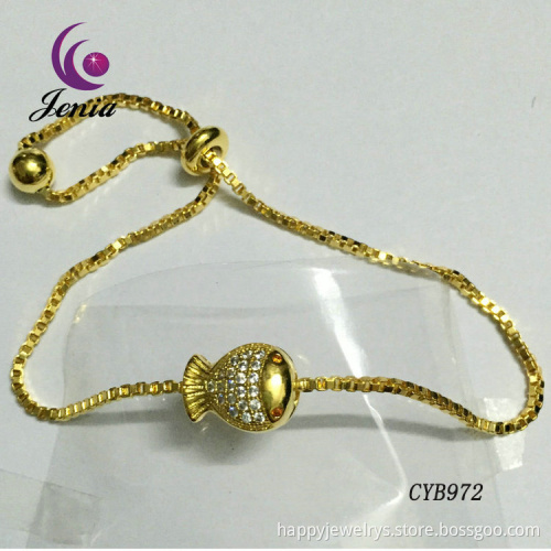 Jenia 2016 Popular Trend Design Thin Copper Gold Plating Chain Bracelet